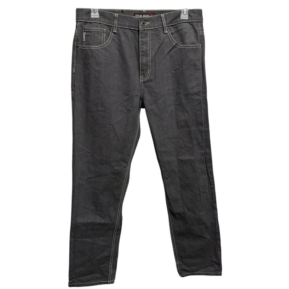 Mens Straight Leg Charcoal Gray Original Style Oscar Jeans Sz 36 x 30 Classic
